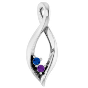 Frozen Infinity Leaf Pendant With Chain - Sterling, Amethyst & Topaz