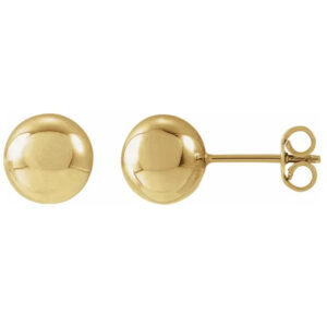 Ball Stud Earrings - 14k Gold - 8mm