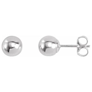 Ball Stud Earrings - Sterling Silver - 6mm
