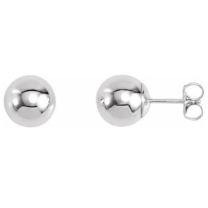 Ball Stud Earrings - Sterling Silver - 8mm